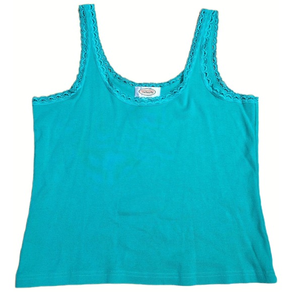 Talbots Tops - Talbots Tank Top Women's Size M Green Lace Trim